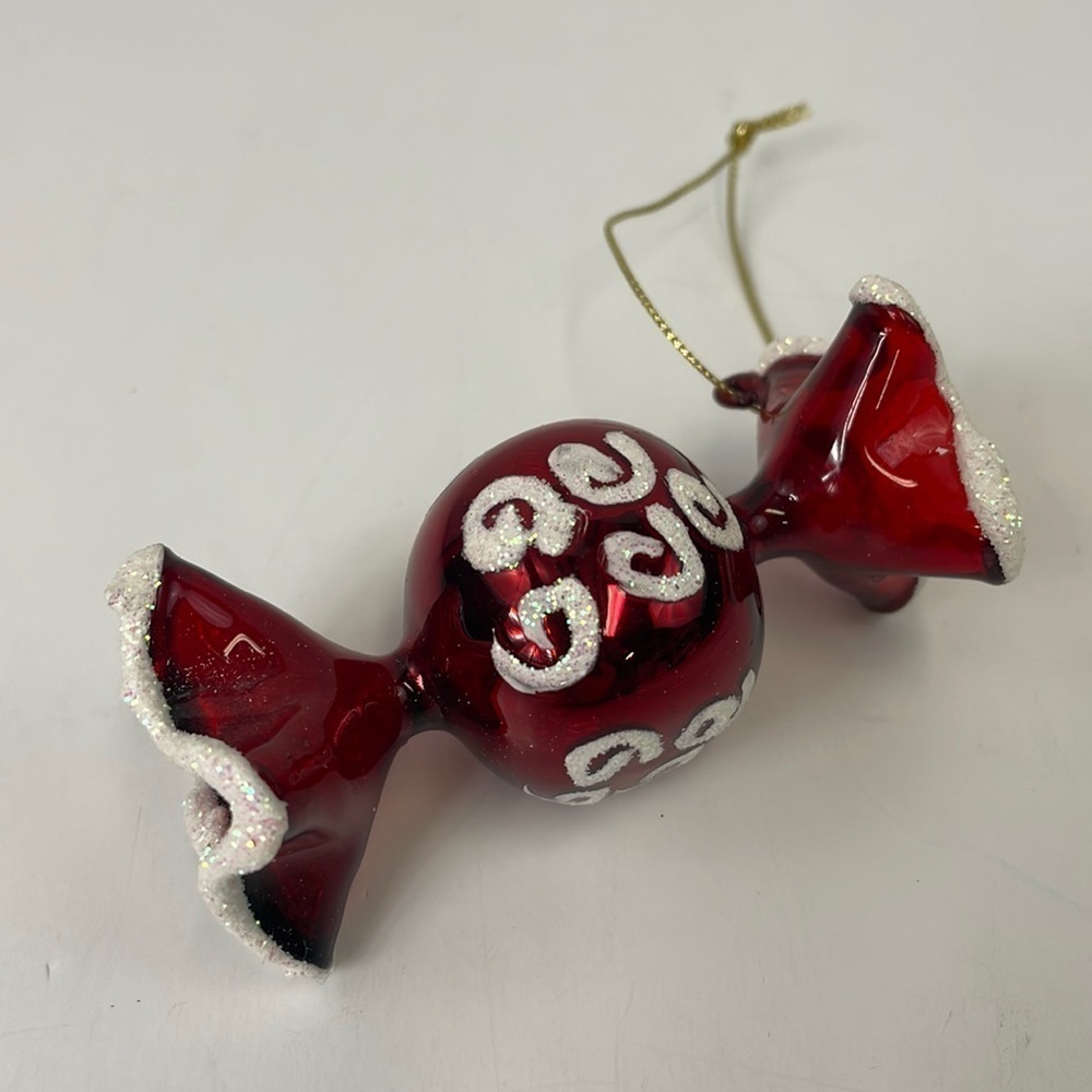 GLASS WRAPPED CANDY ORNAMENT
